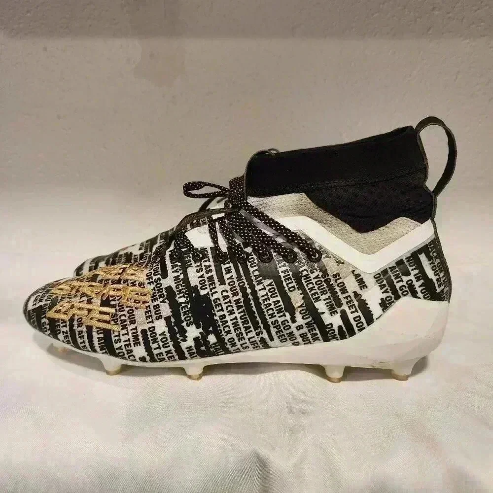 adidas Adizero‎ Football Cleats Men's 13 Black/White Gold Three Stripe Life